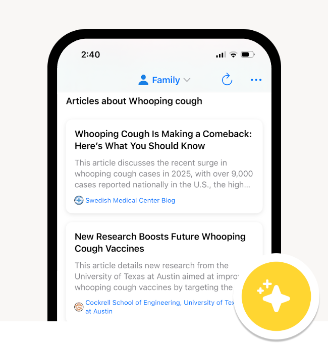 Personalized health articles and research